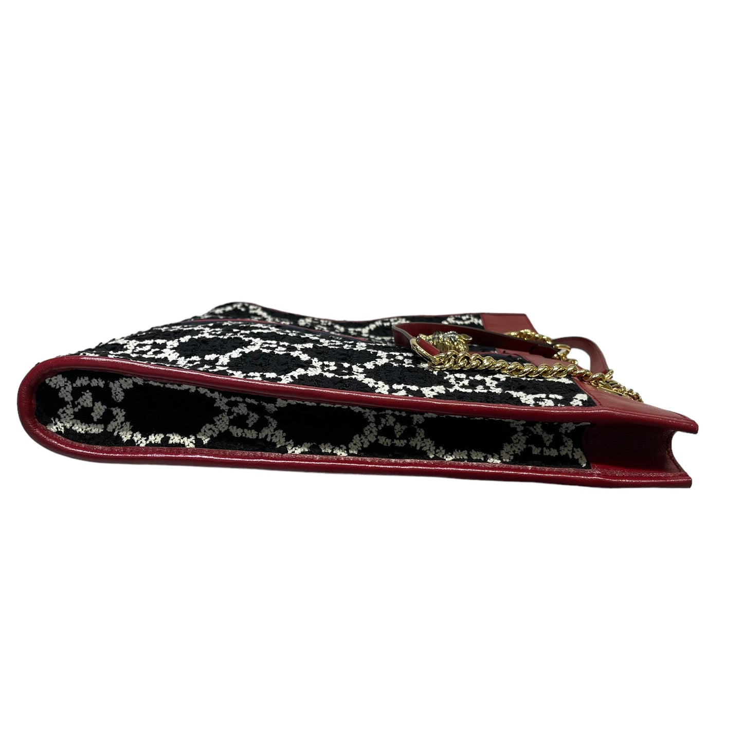 Gucci Rajah Tote Large GG Supreme Cherry Black White GHW