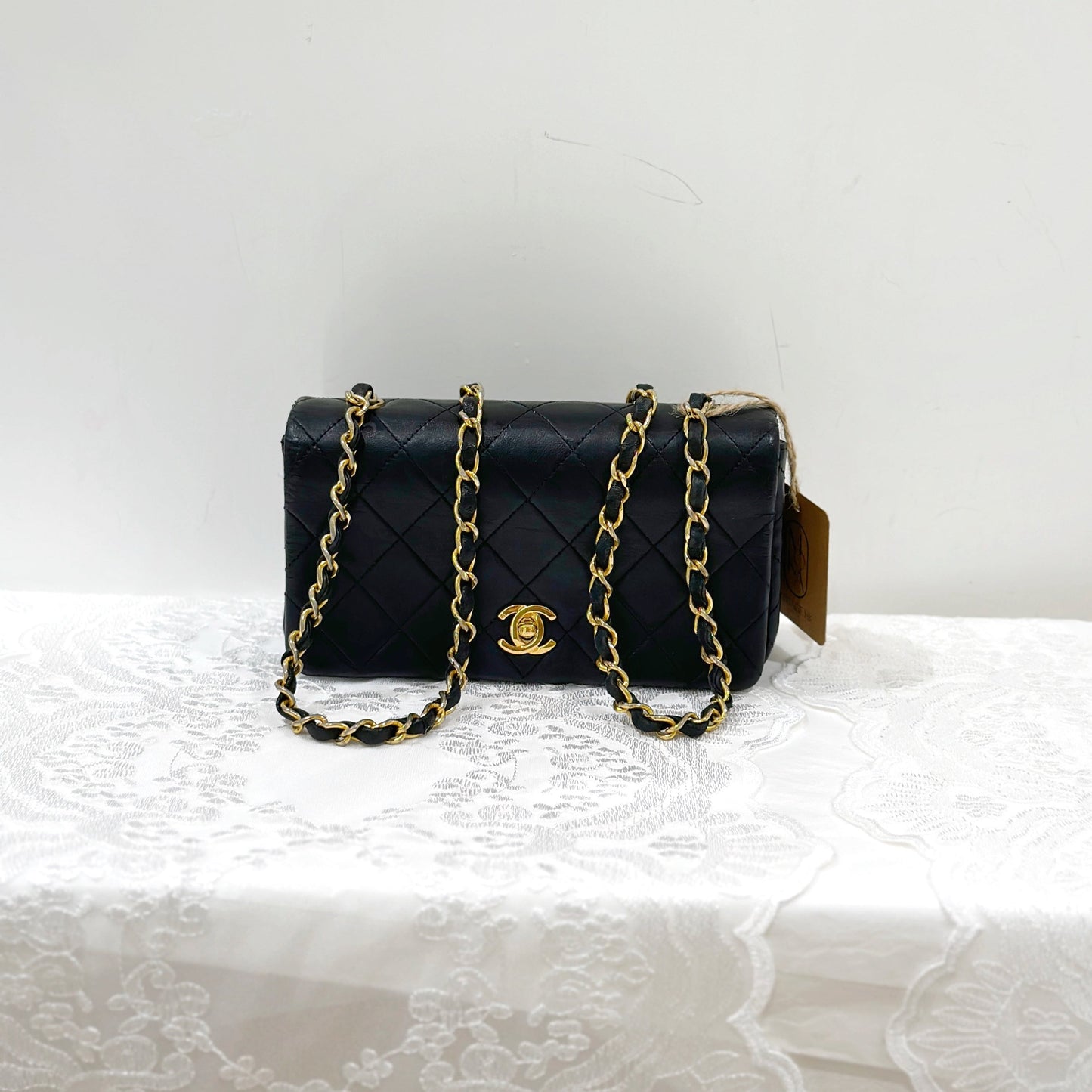 Chanel vintage lambskin quilted full flap bag