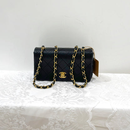 Chanel vintage lambskin quilted full flap bag