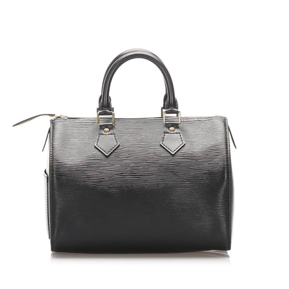 Louis-Vuitton Black Epi Leather Speedy 25