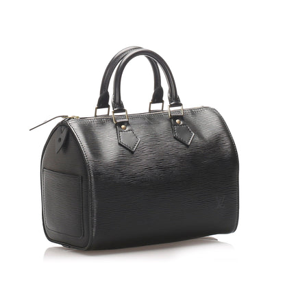 Louis-Vuitton Black Epi Leather Speedy 25