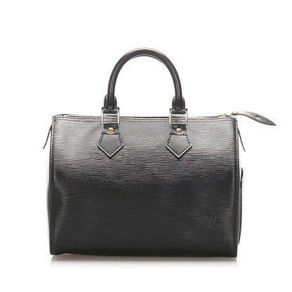 Louis-Vuitton Black Epi Leather Speedy 25