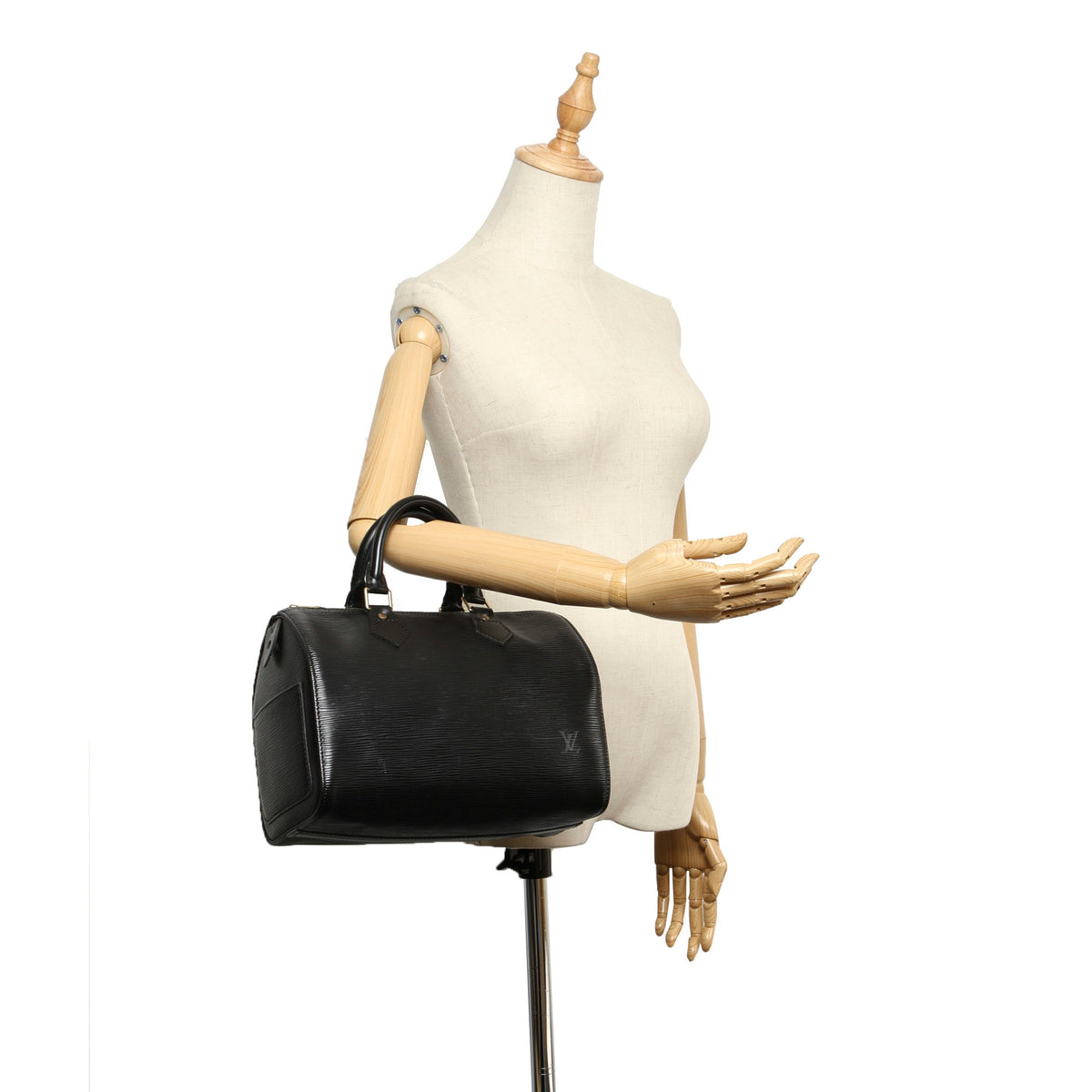 Louis-Vuitton Black Epi Leather Speedy 25
