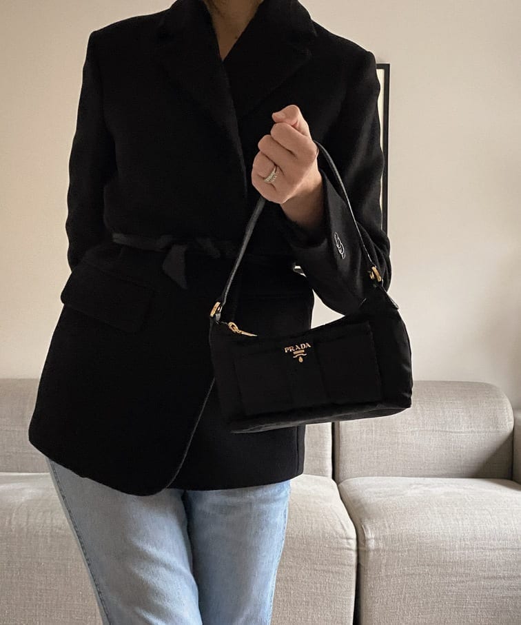 Prada Black Nylon Mini Bow Bag