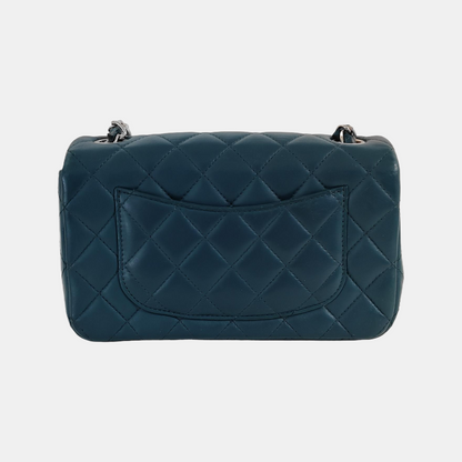 Chanel Classic Flap Rectangular Mini Teal Green Lambskin,2020