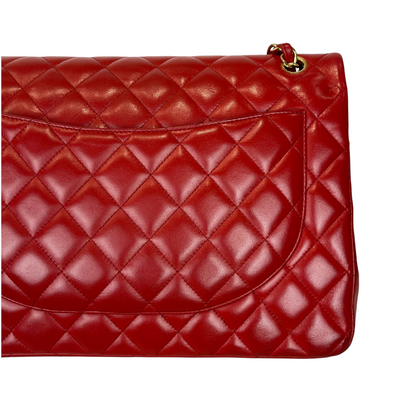 Double Flap Maxi Lambskin Red GHW