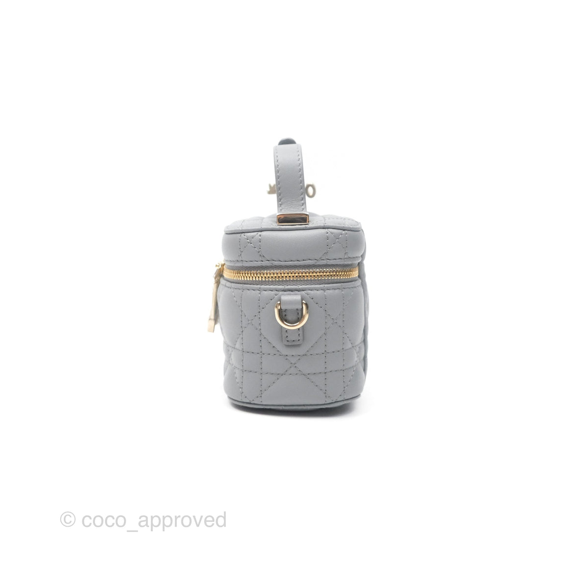 Christian Dior Micro Lady Dior Vanity Case Grey Cannage Lambskin