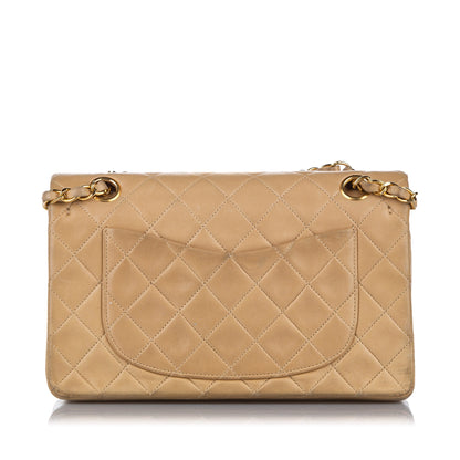Classic Medium Double Flap in Beige with GHW