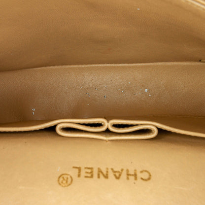 Classic Medium Double Flap in Beige with GHW