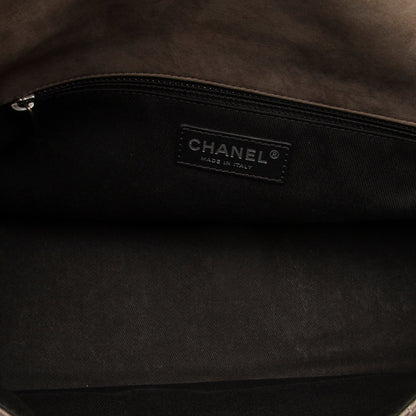 Matelasse Leather Shoulder Bag Gray