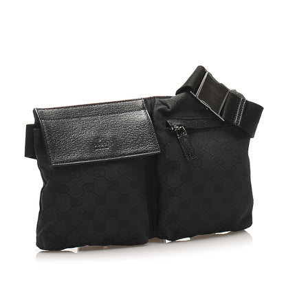 Gucci GG Canvas Belt Bag Black SHW