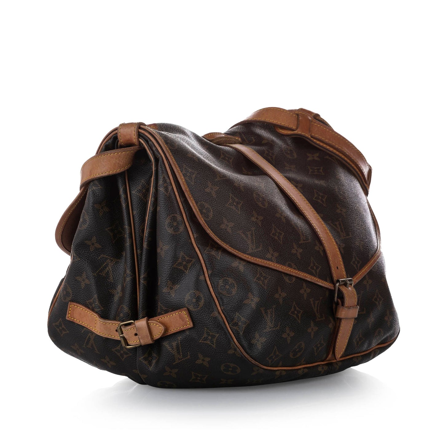 Louis-Vuitton Monogram Saumur 35 Brown