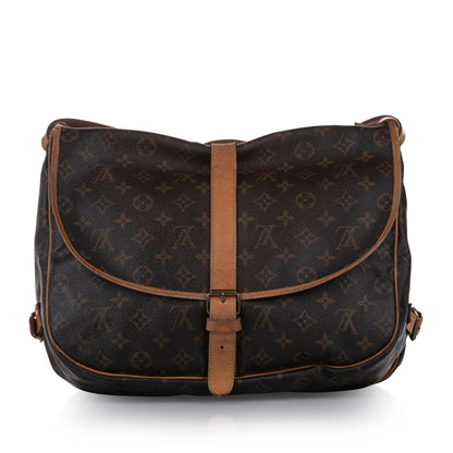 Louis-Vuitton Monogram Saumur 35 Brown