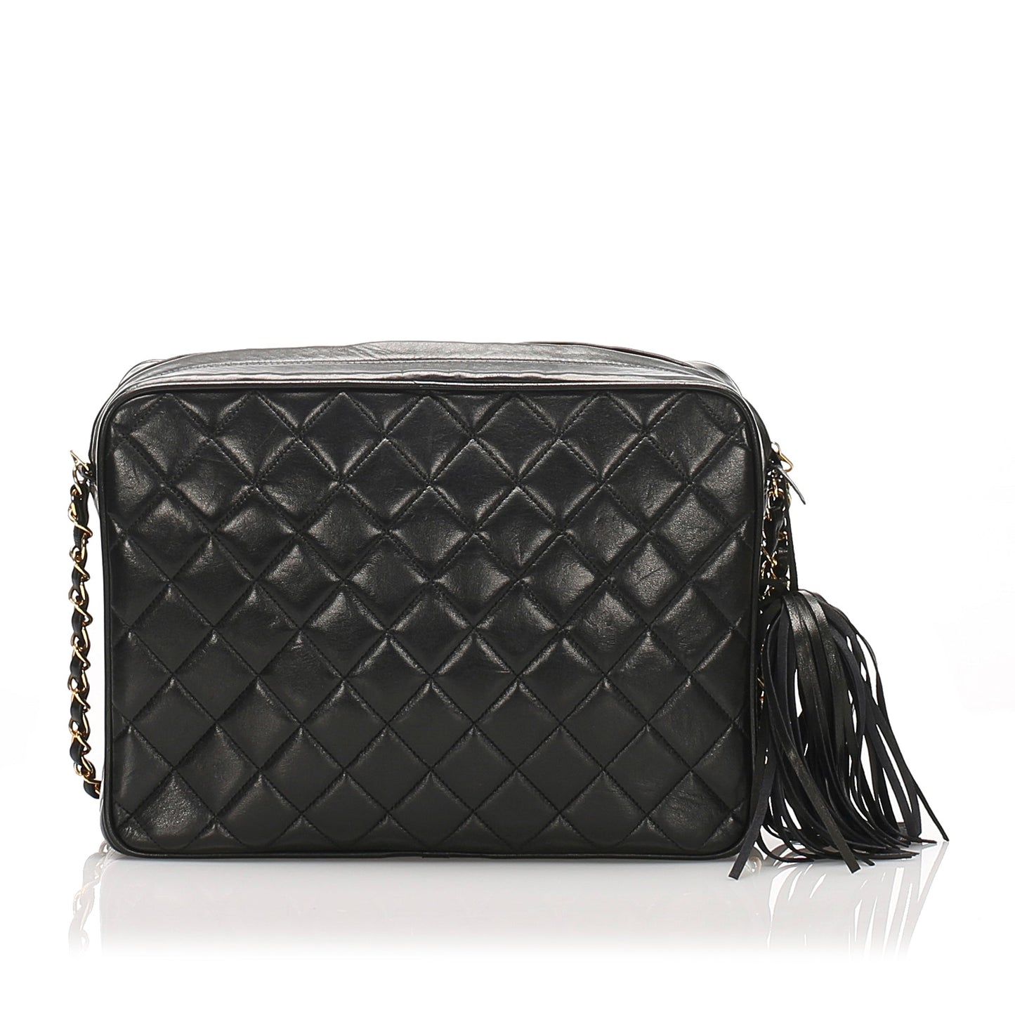 Black Classic Lambskin Leather Flap Camera Bag