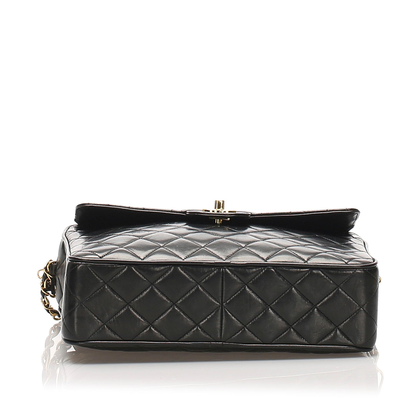 Black Classic Lambskin Leather Flap Camera Bag