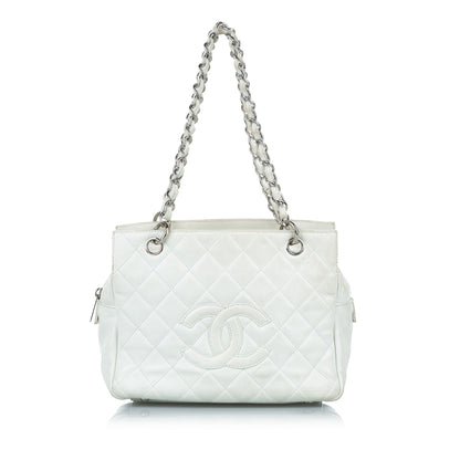 Caviar Petite Shopping Tote White