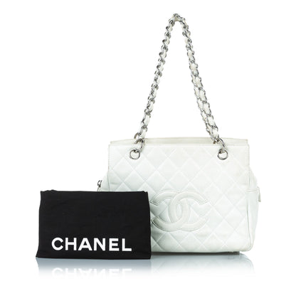 Caviar Petite Shopping Tote White
