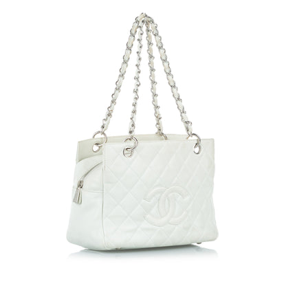 Caviar Petite Shopping Tote White