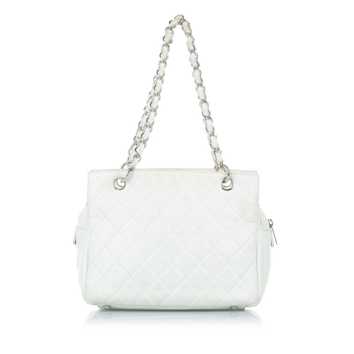 Caviar Petite Shopping Tote White