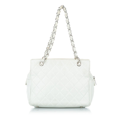 Caviar Petite Shopping Tote White