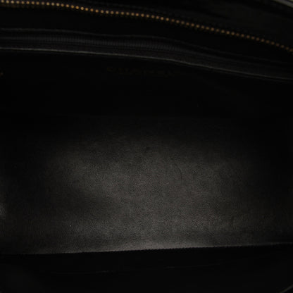 Black Medallion Patent Leather Tote Bag