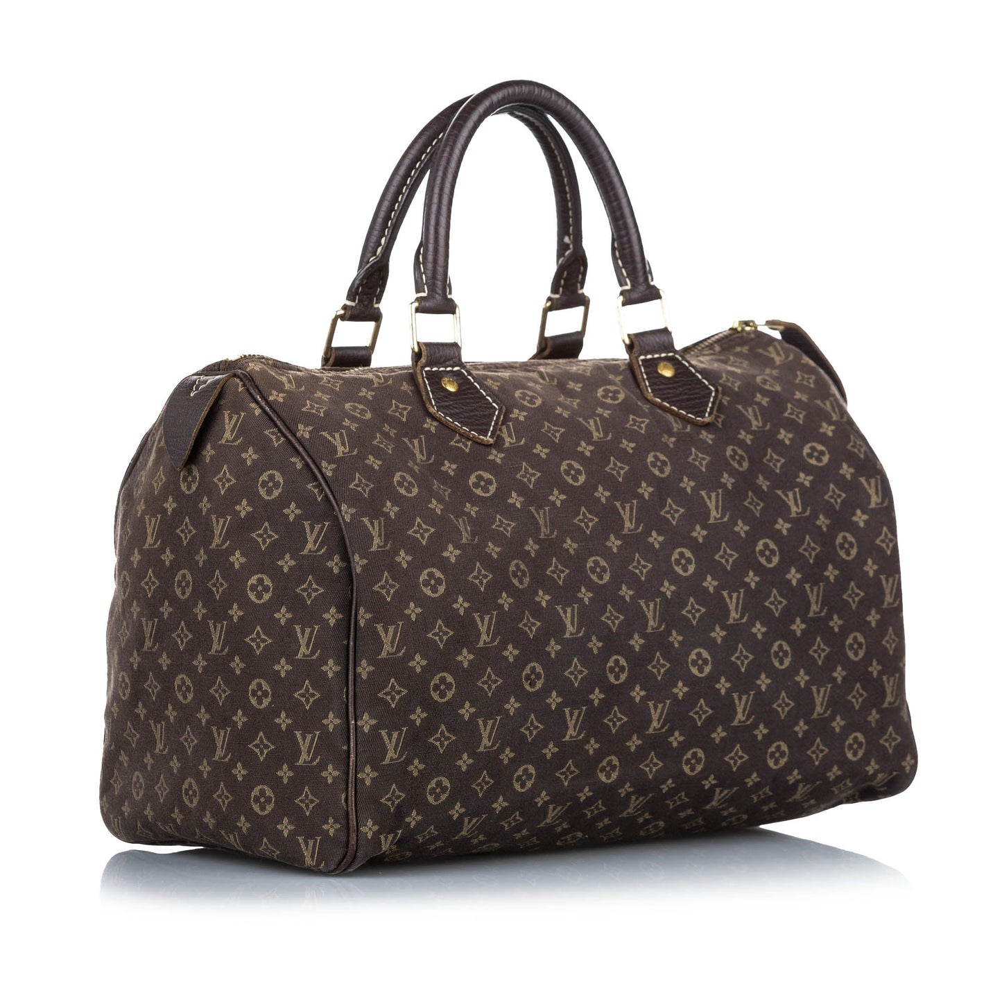 Louis-Vuitton Monogram Mini Lin Speedy 30 Brown