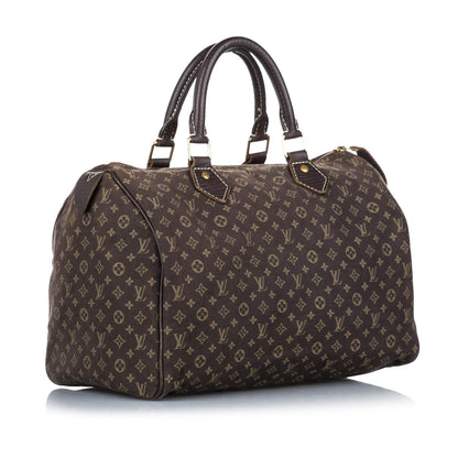 Louis-Vuitton Monogram Mini Lin Speedy 30 Brown