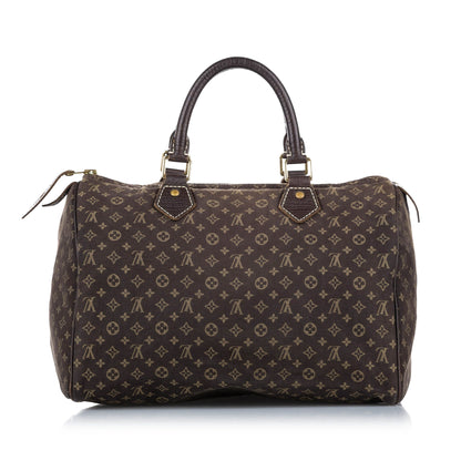 Louis-Vuitton Monogram Mini Lin Speedy 30 Brown