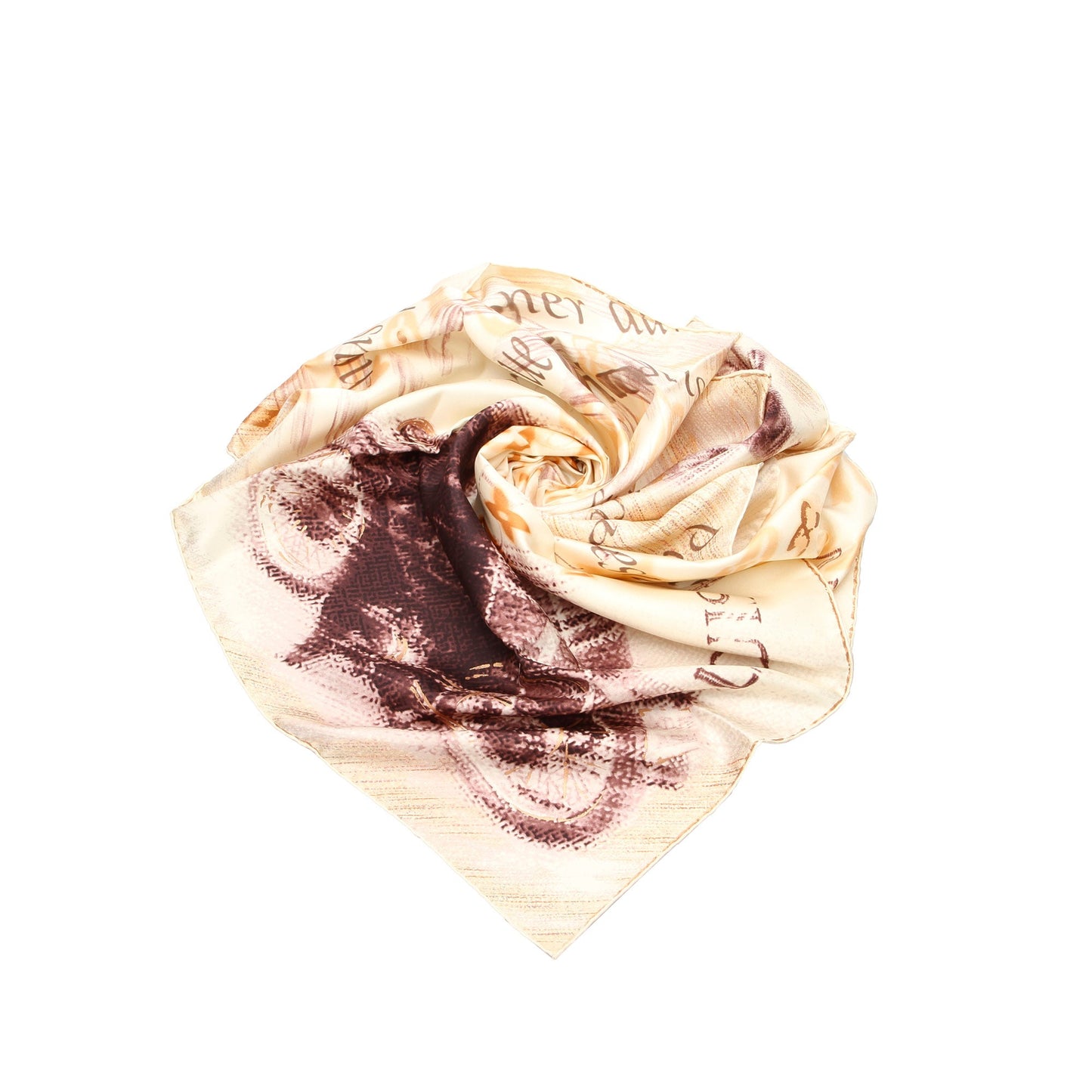 Louis-Vuitton White Printed Silk Scarf