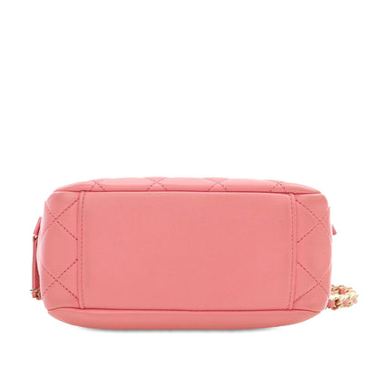 Pink Chanel Quilted Lambskin Studded Beauty Begins Camera Bag Satchel