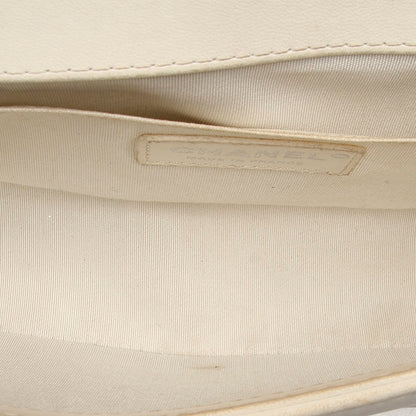 Medium Timeless Le Boy Lambskin Leather Shoulder Bag White