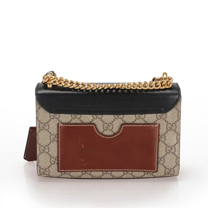 Gucci Small GG Supreme Padlock Crossbody Bag Brown