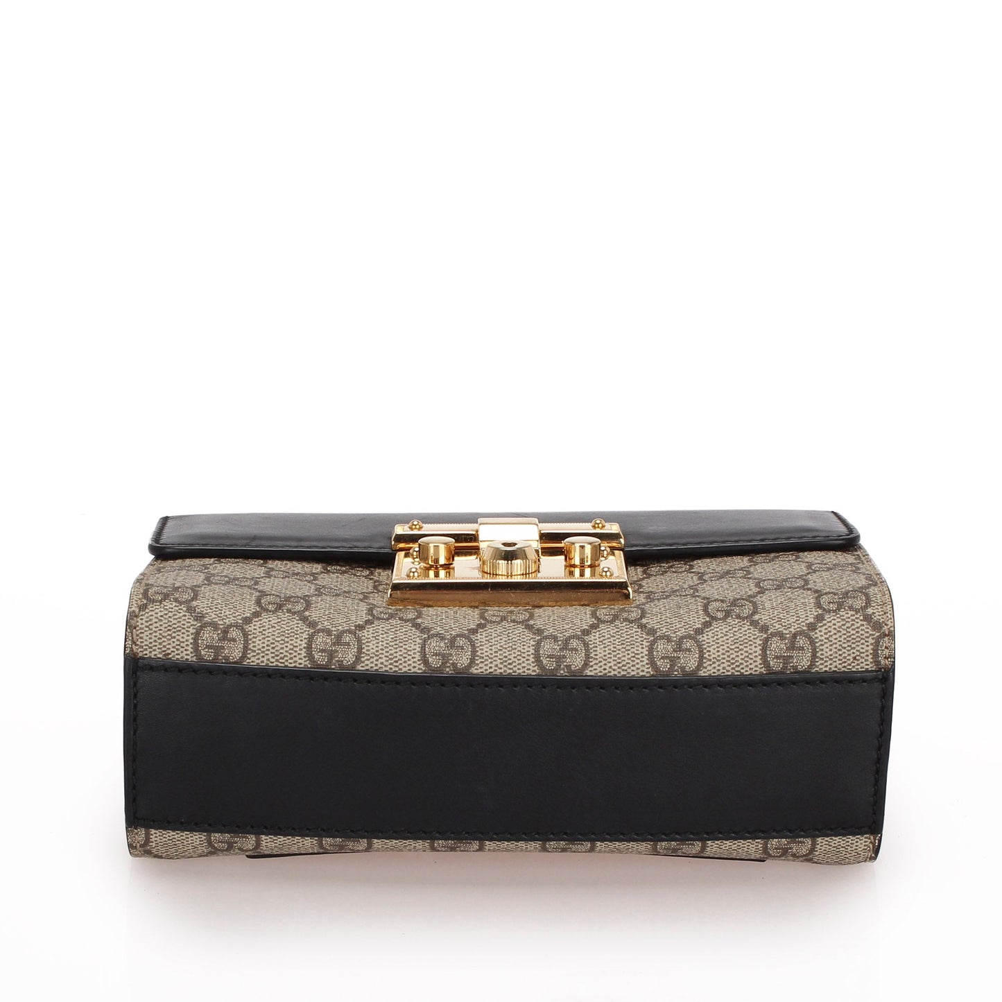 Gucci Small GG Supreme Padlock Crossbody Bag Brown