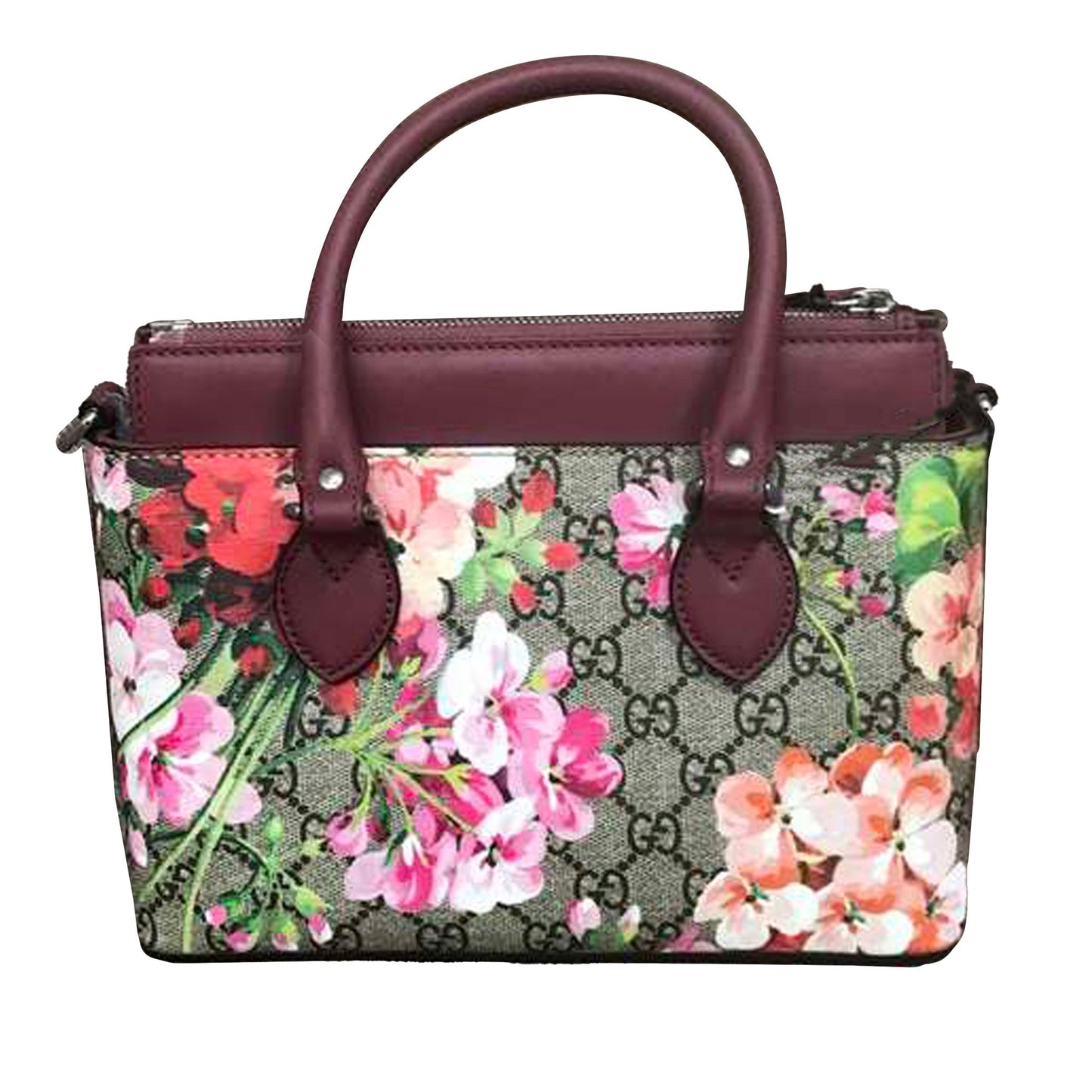 Gucci Small GG Blooms Satchel Brown