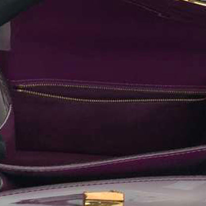 Louis-Vuitton Purple Monceau Vernis BB Leather Satchel