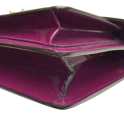 Louis-Vuitton Purple Monceau Vernis BB Leather Satchel