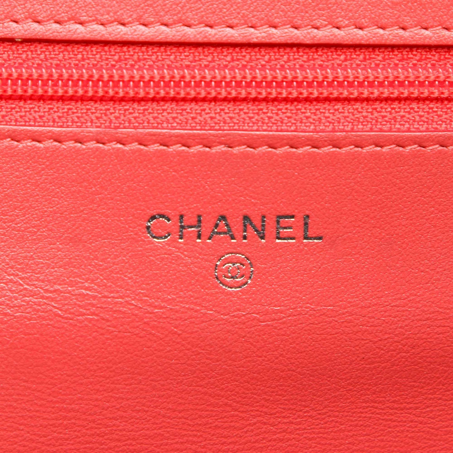 CC Timeless Patent Leather Wallet on Chain Red
