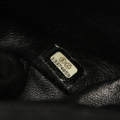 Medium Chevron Jersey Chain Flap Bag Black