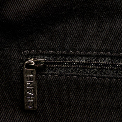 Black Chanel CC Perforated Leather Tote Bag