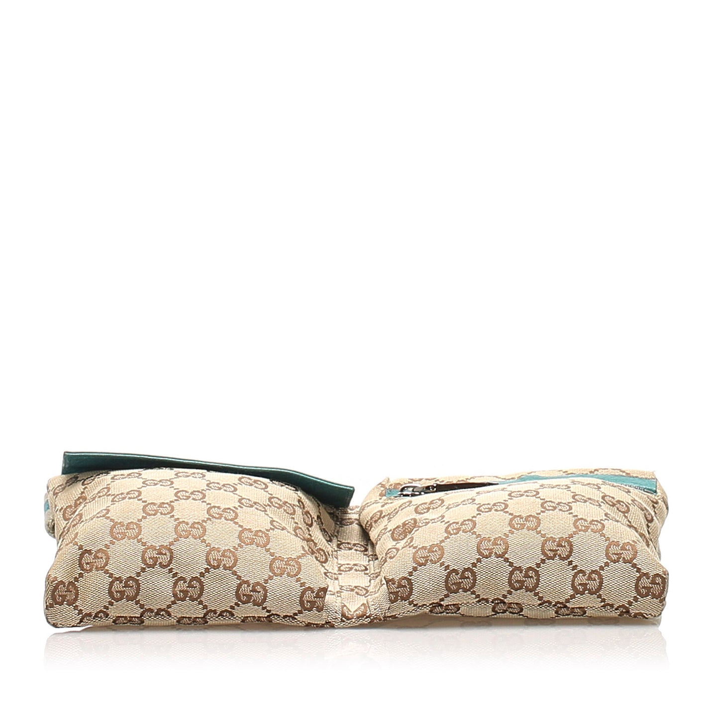 Gucci GG Canvas Belt Bag Beige and Blue SHW