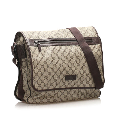 Gucci Gucci GG Supreme Crossbody Bag Brown