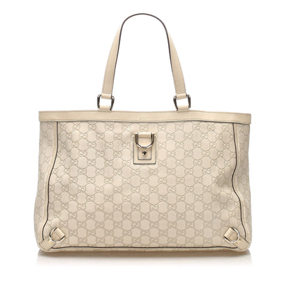 Gucci Gucci Guccissima Abbey D-Ring Tote Bag White