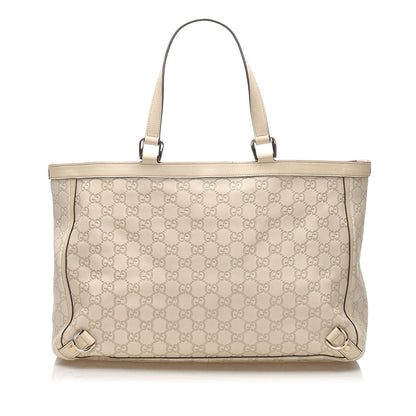 Gucci Gucci Guccissima Abbey D-Ring Tote Bag White