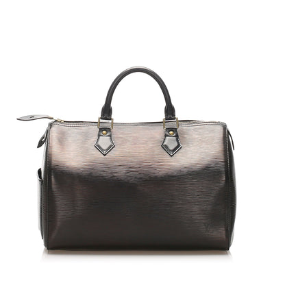 Louis-Vuitton Black Epi Leather Speedy 30 Bag
