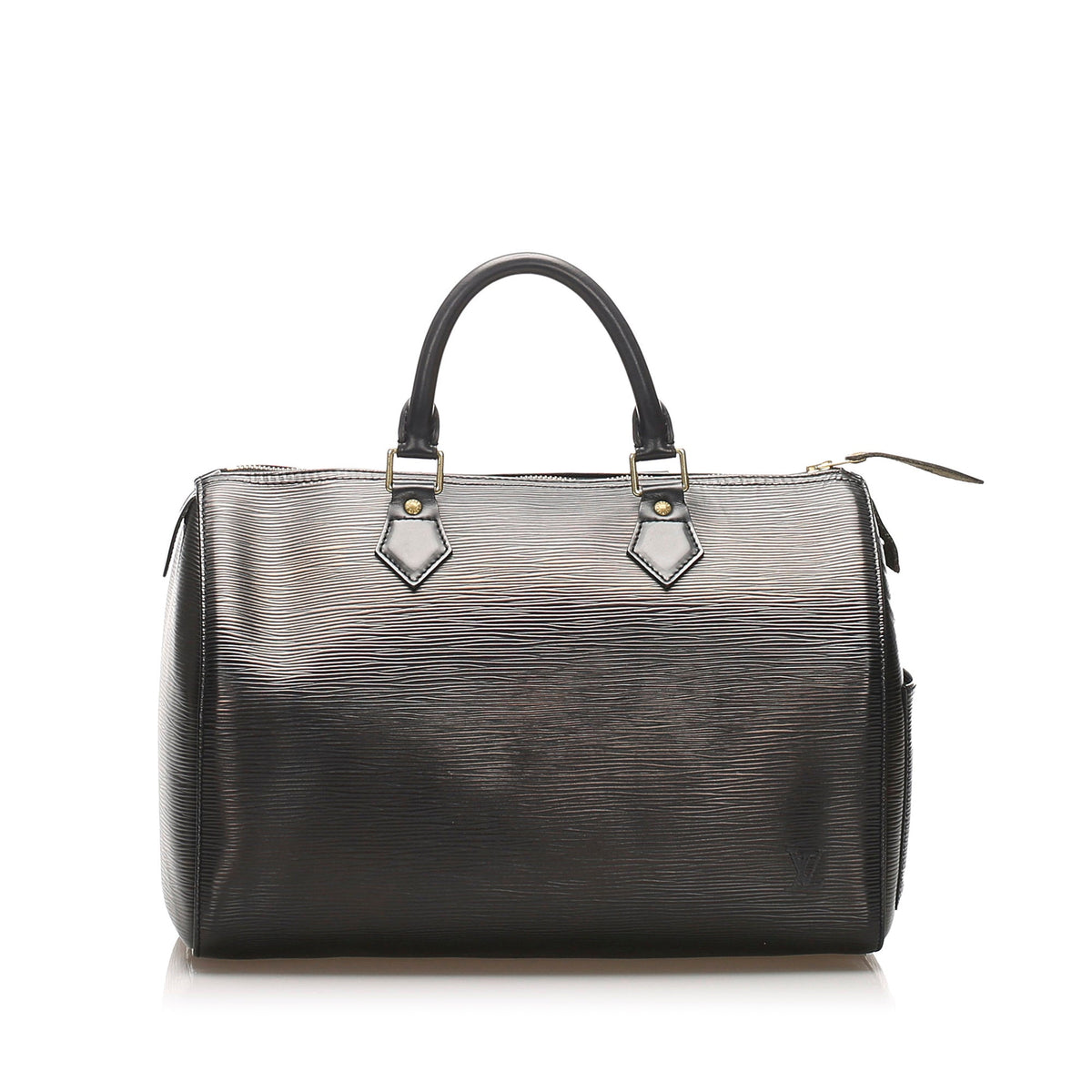 Louis-Vuitton Black Epi Leather Speedy 30 Bag