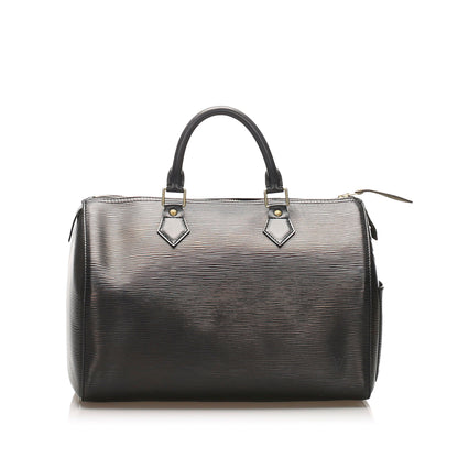 Louis-Vuitton Black Epi Leather Speedy 30 Bag