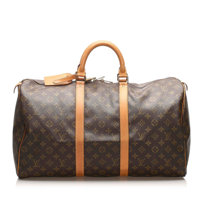 Louis-Vuitton Monogram Keepall 50 Brown