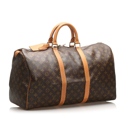 Louis-Vuitton Monogram Keepall 50 Brown