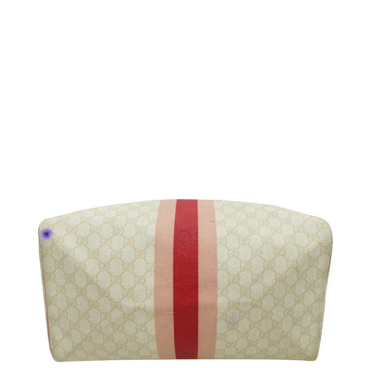 Gucci Beige GG Supreme Script Web Logo Joy Large Boston Bag