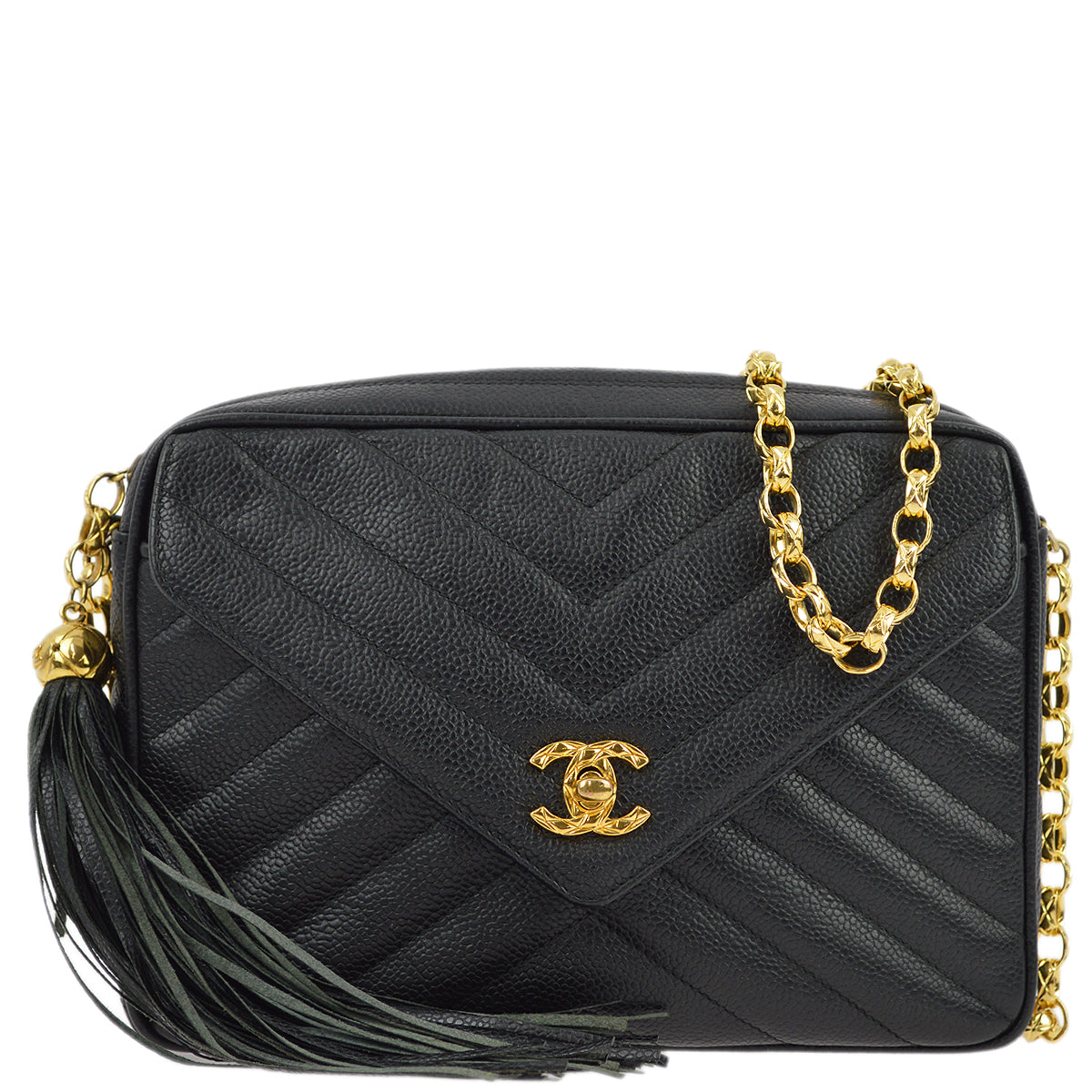Chanel Black Caviar Skin Pocket Camera Bag